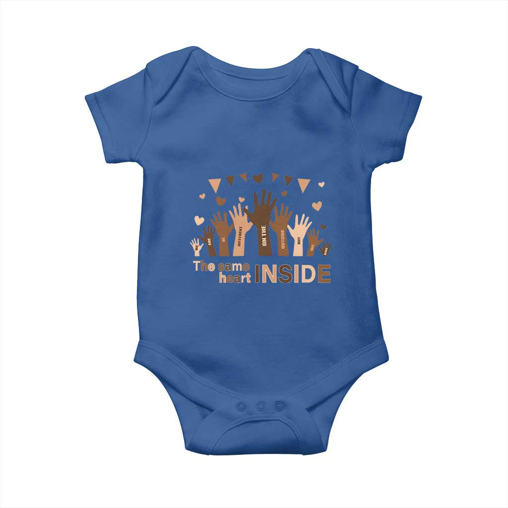 Black Civil Rights Baby Onesie We Can Be Different On The Outside But We Have The Same Heart Black History Month