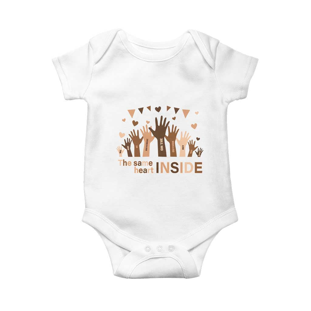Black Civil Rights Baby Onesie We Can Be Different On The Outside But We Have The Same Heart Black History Month