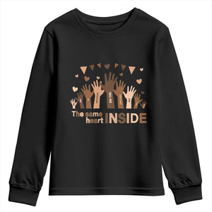 Black Civil Rights Youth Long Sleeve Shirt We Can Be Different On The Outside But We Have The Same Heart Black History Month