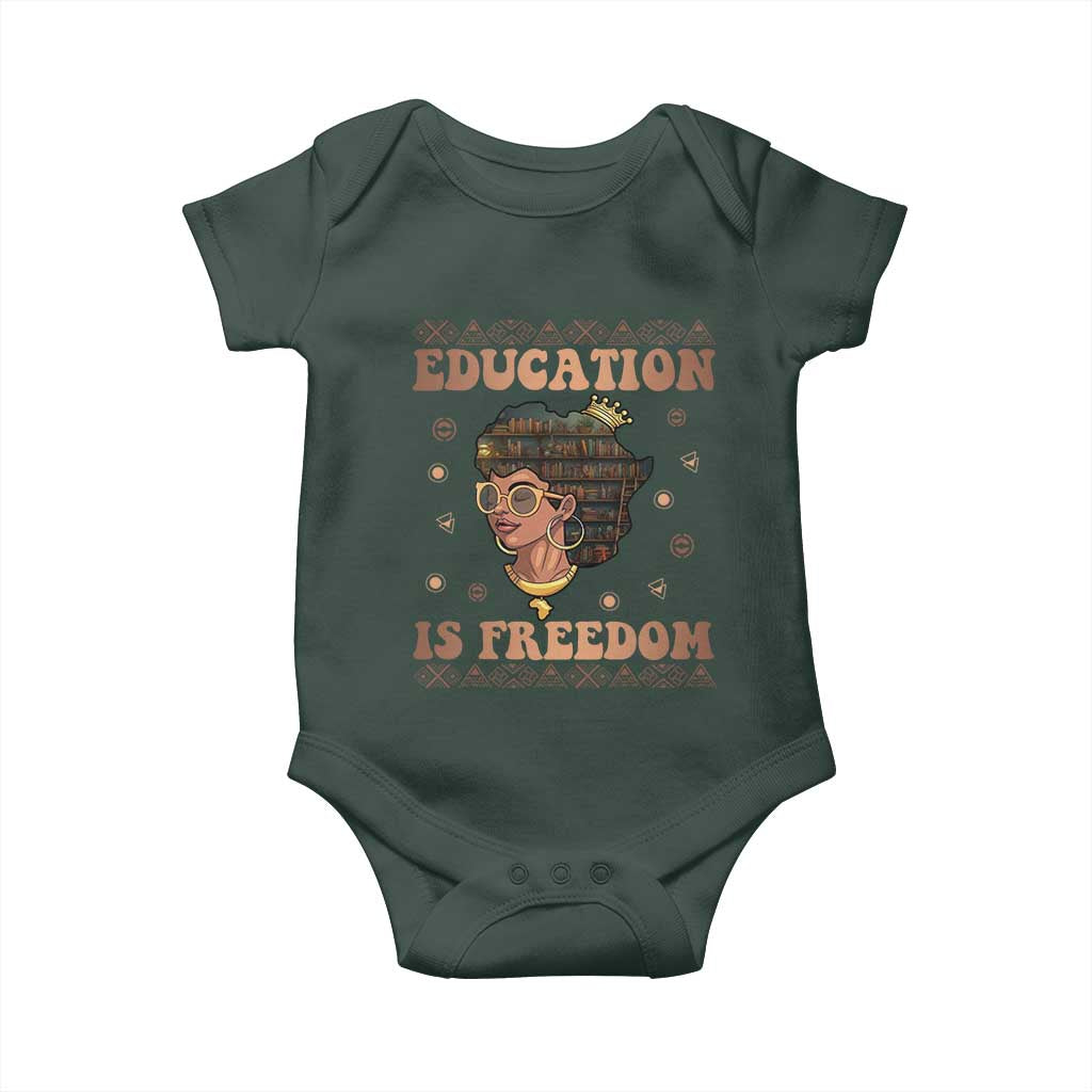 Black Teacher Baby Onesie Education Is Freedom Black History