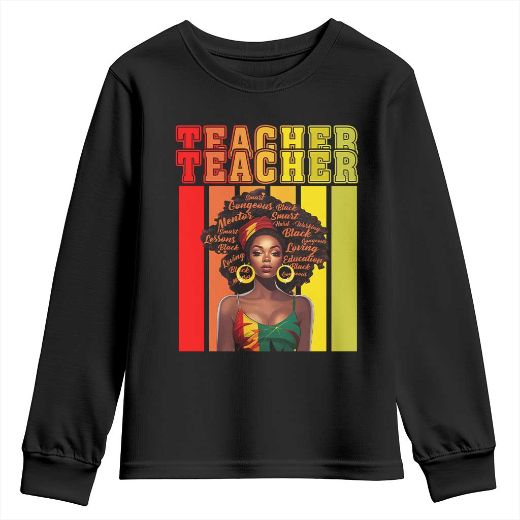 Black Teacher Youth Long Sleeve Shirt Women African Americans School Educate
