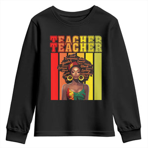 Black Teacher Youth Long Sleeve Shirt Women African Americans School Educate