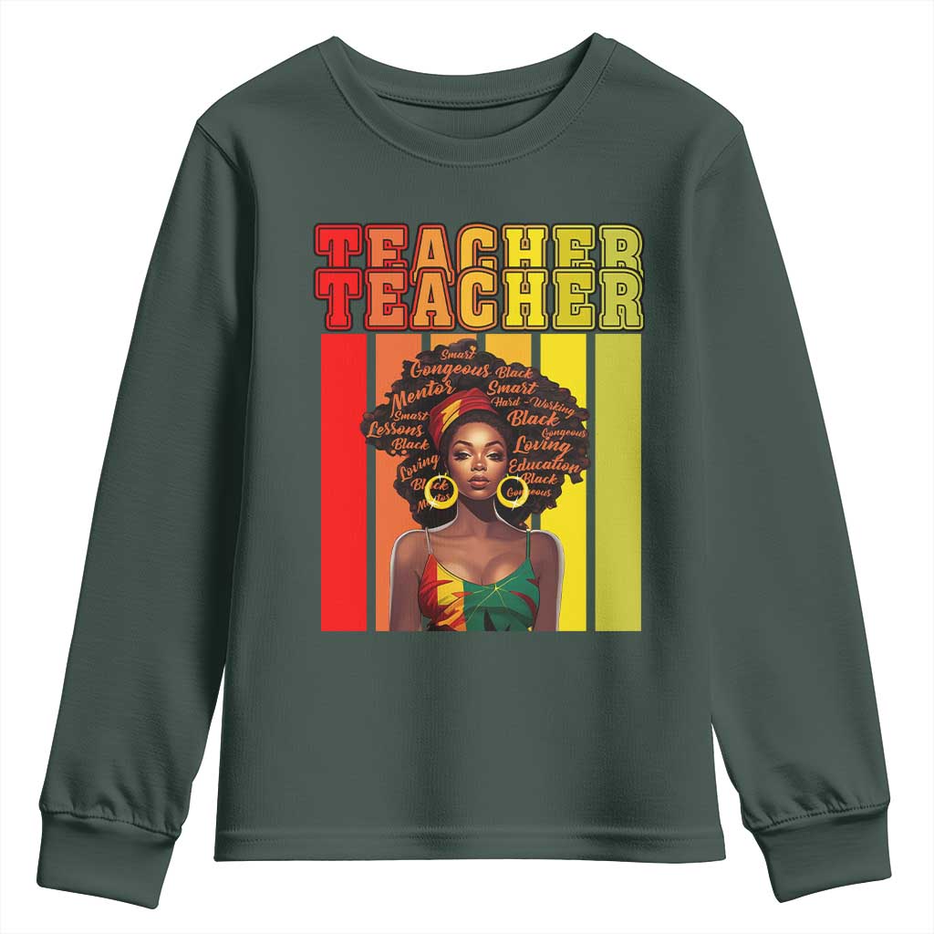 Black Teacher Youth Long Sleeve Shirt Women African Americans School Educate