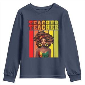 Black Teacher Youth Long Sleeve Shirt Women African Americans School Educate
