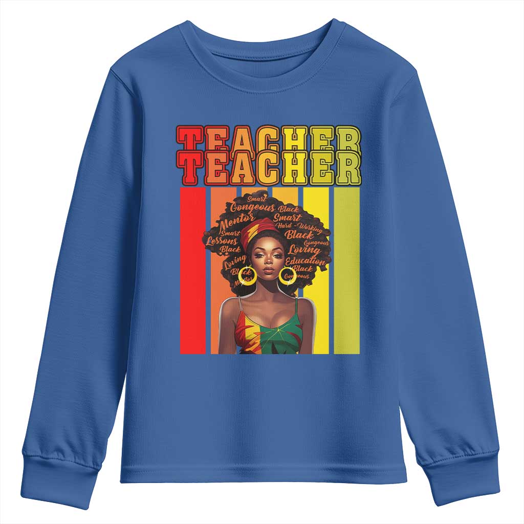 Black Teacher Youth Long Sleeve Shirt Women African Americans School Educate
