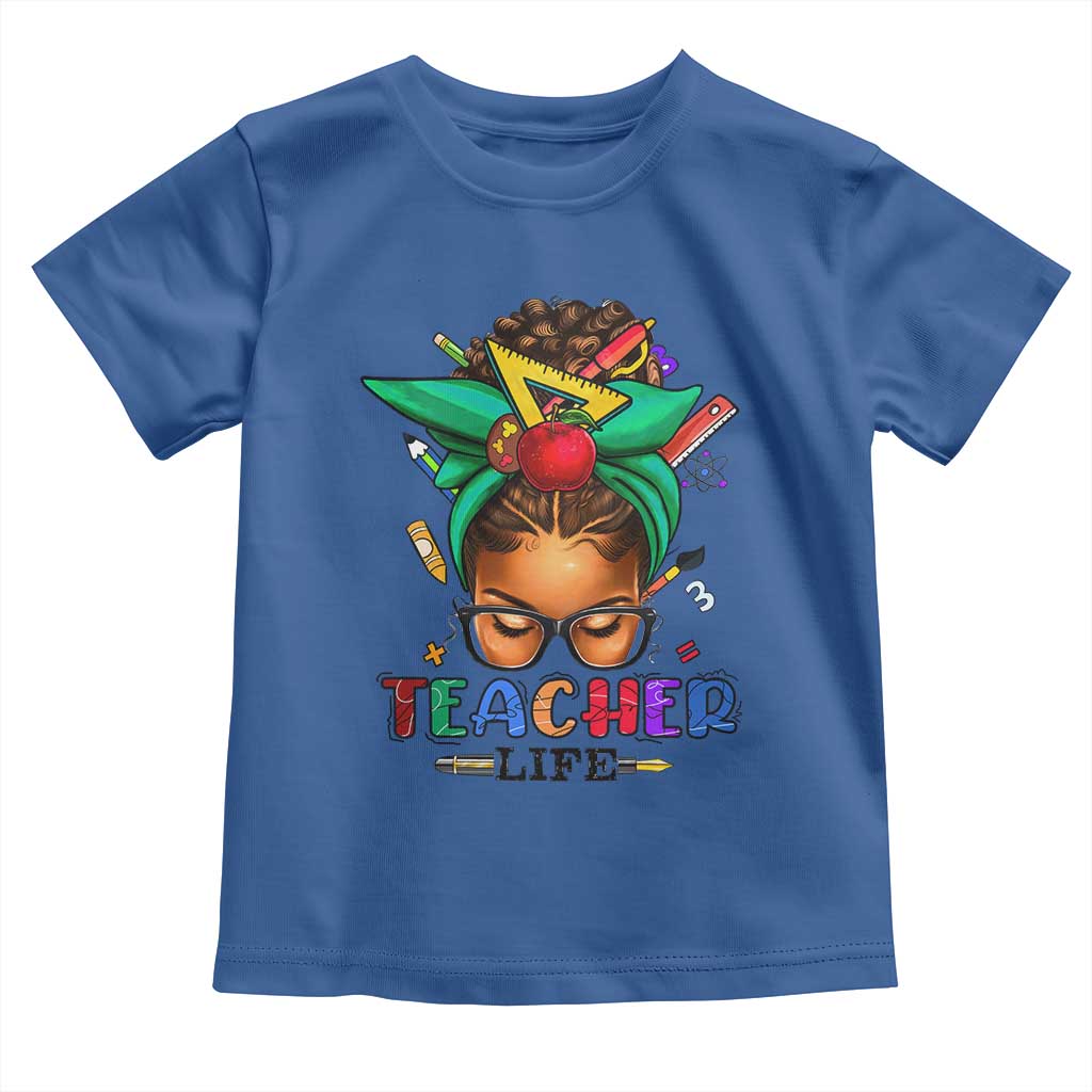 Black Teacher Life Baby Shirt Messy Bun African American Educate