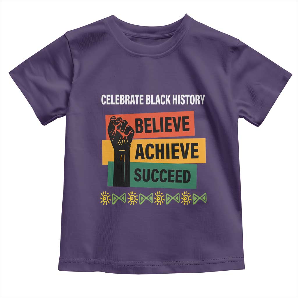 Black History Month Baby Shirt Believe Achieve Succeed African Americans Melanin Pride