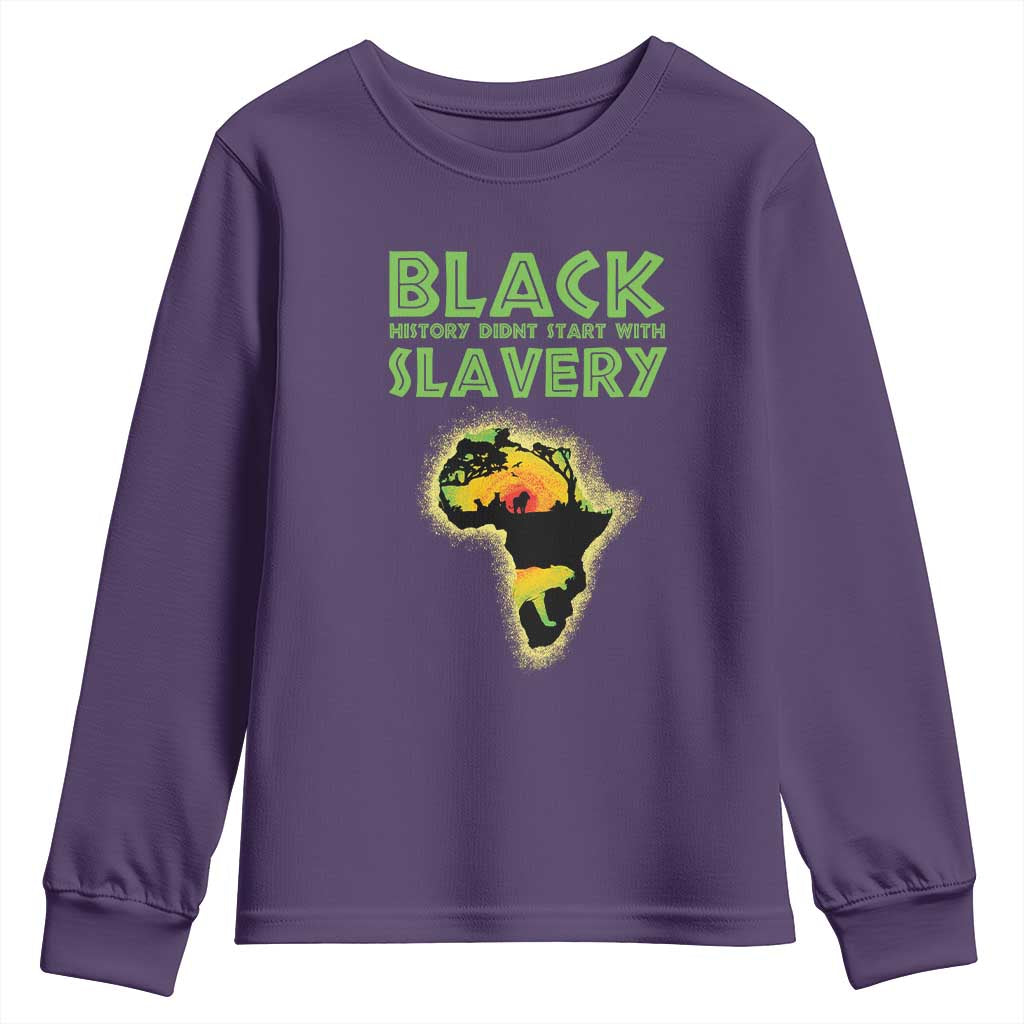 Black Freedom Youth Long Sleeve Shirt Black History Didn't Start With Slavery African American
