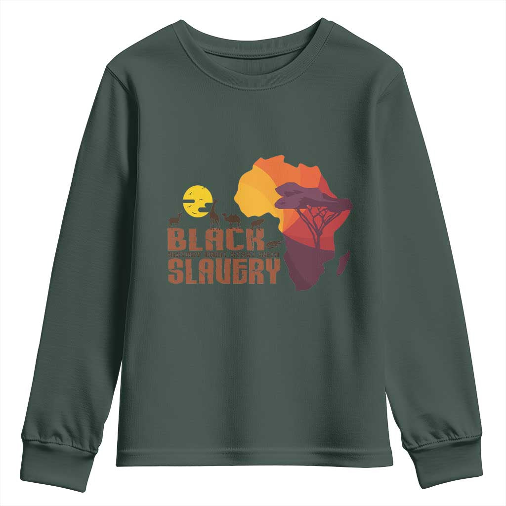 Black Pride Youth Long Sleeve Shirt Black History Didn't Start With Slavery African American