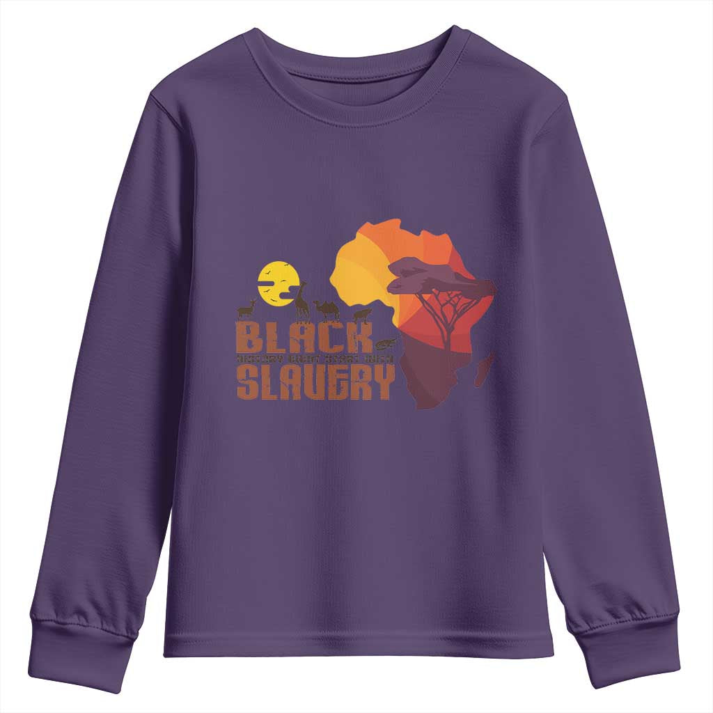 Black Pride Youth Long Sleeve Shirt Black History Didn't Start With Slavery African American