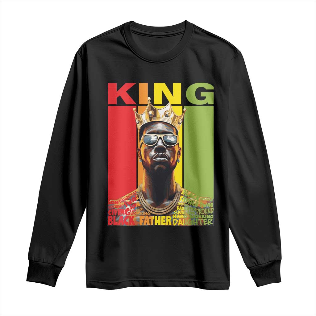 American Dad Long Sleeve Shirt Black History King Father Melanin African American