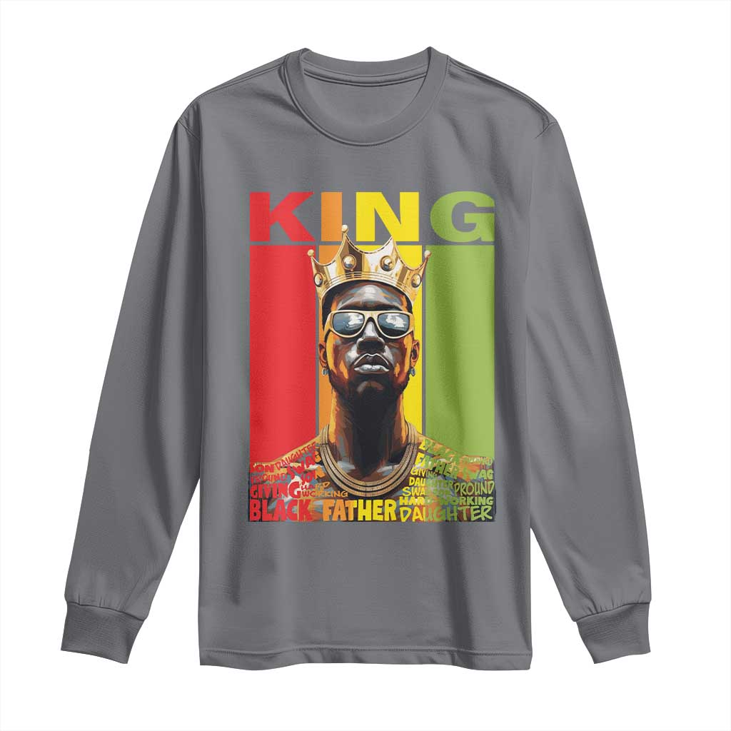 American Dad Long Sleeve Shirt Black History King Father Melanin African American