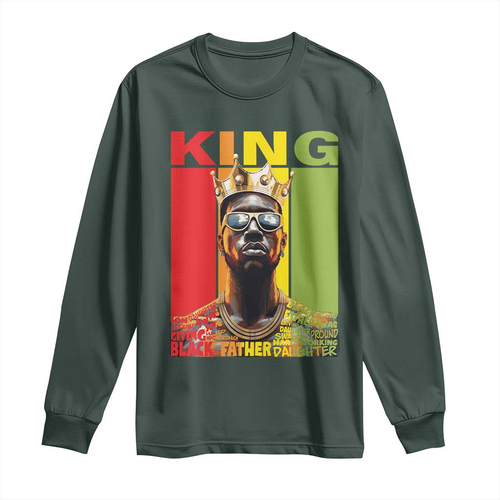 American Dad Long Sleeve Shirt Black History King Father Melanin African American
