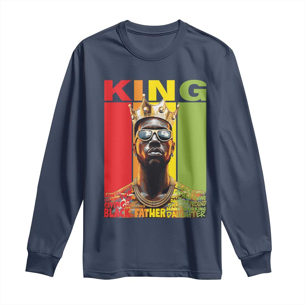 American Dad Long Sleeve Shirt Black History King Father Melanin African American