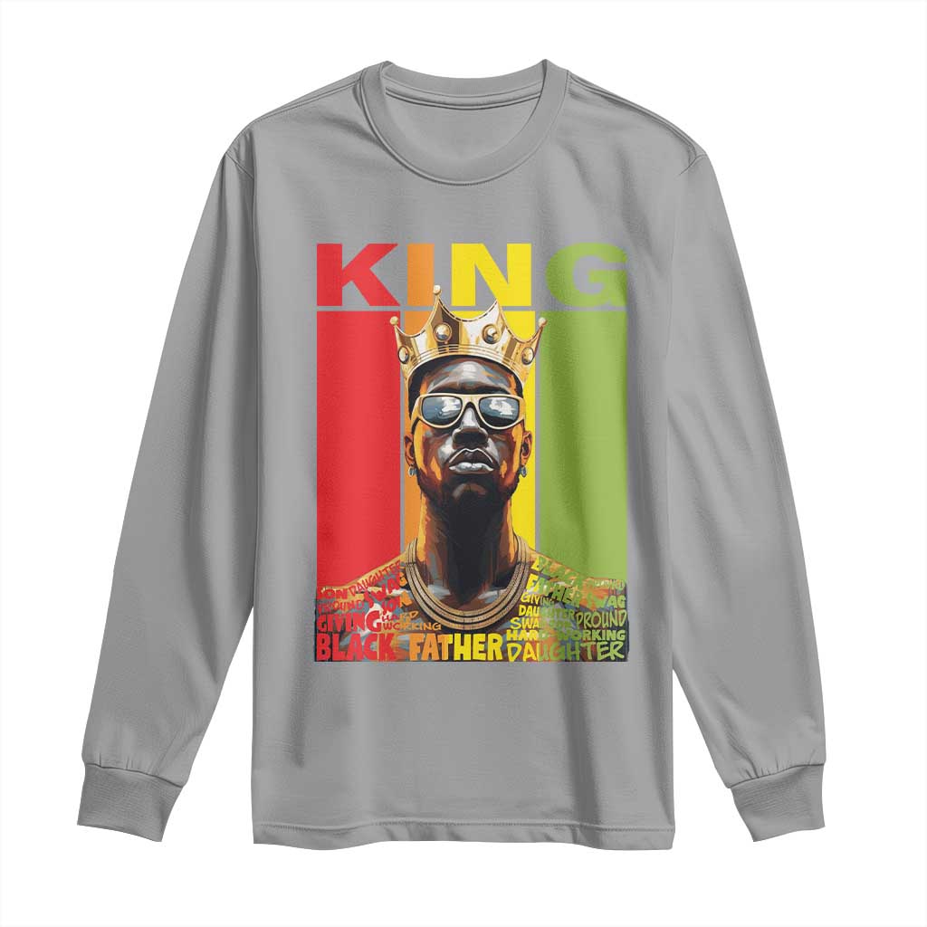 American Dad Long Sleeve Shirt Black History King Father Melanin African American