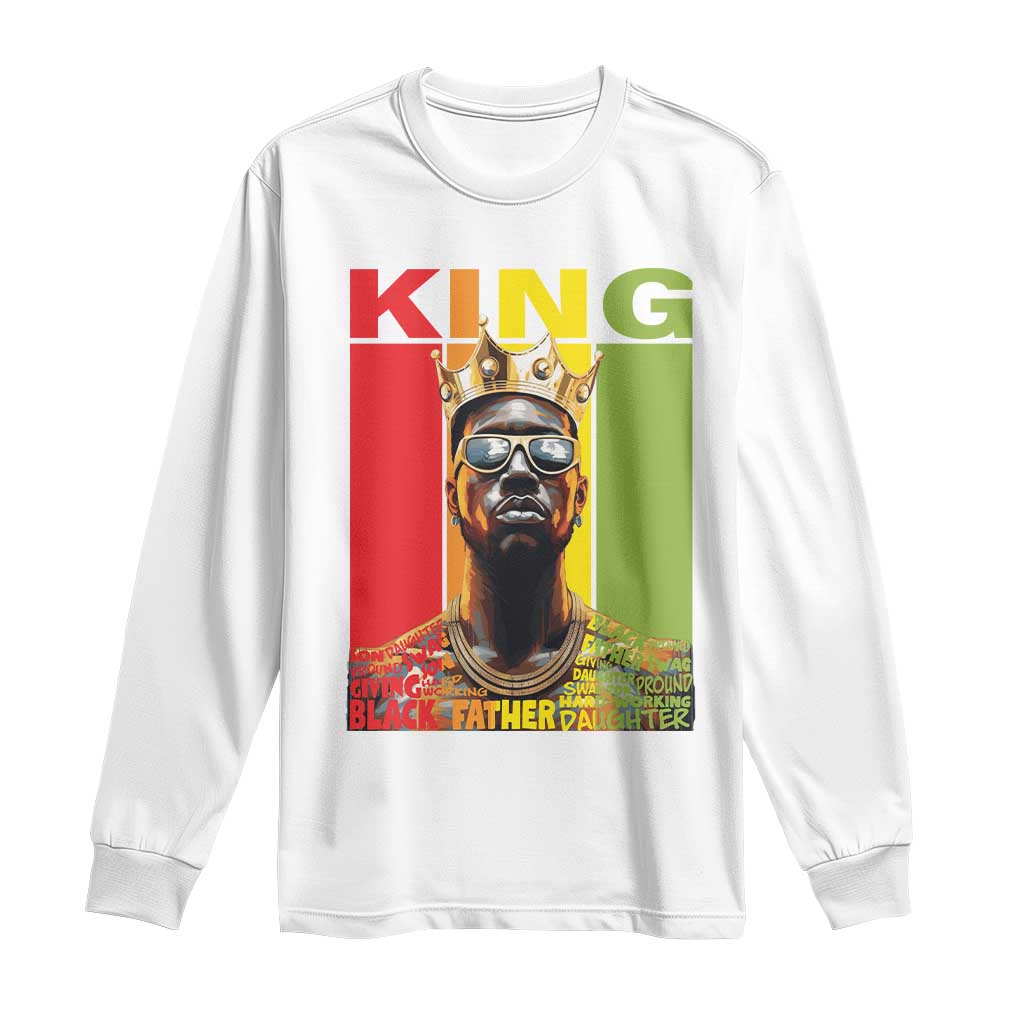 American Dad Long Sleeve Shirt Black History King Father Melanin African American