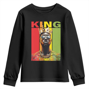 American Dad Youth Long Sleeve Shirt Black History King Father Melanin African American