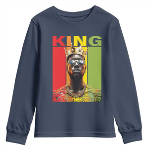 American Dad Youth Long Sleeve Shirt Black History King Father Melanin African American