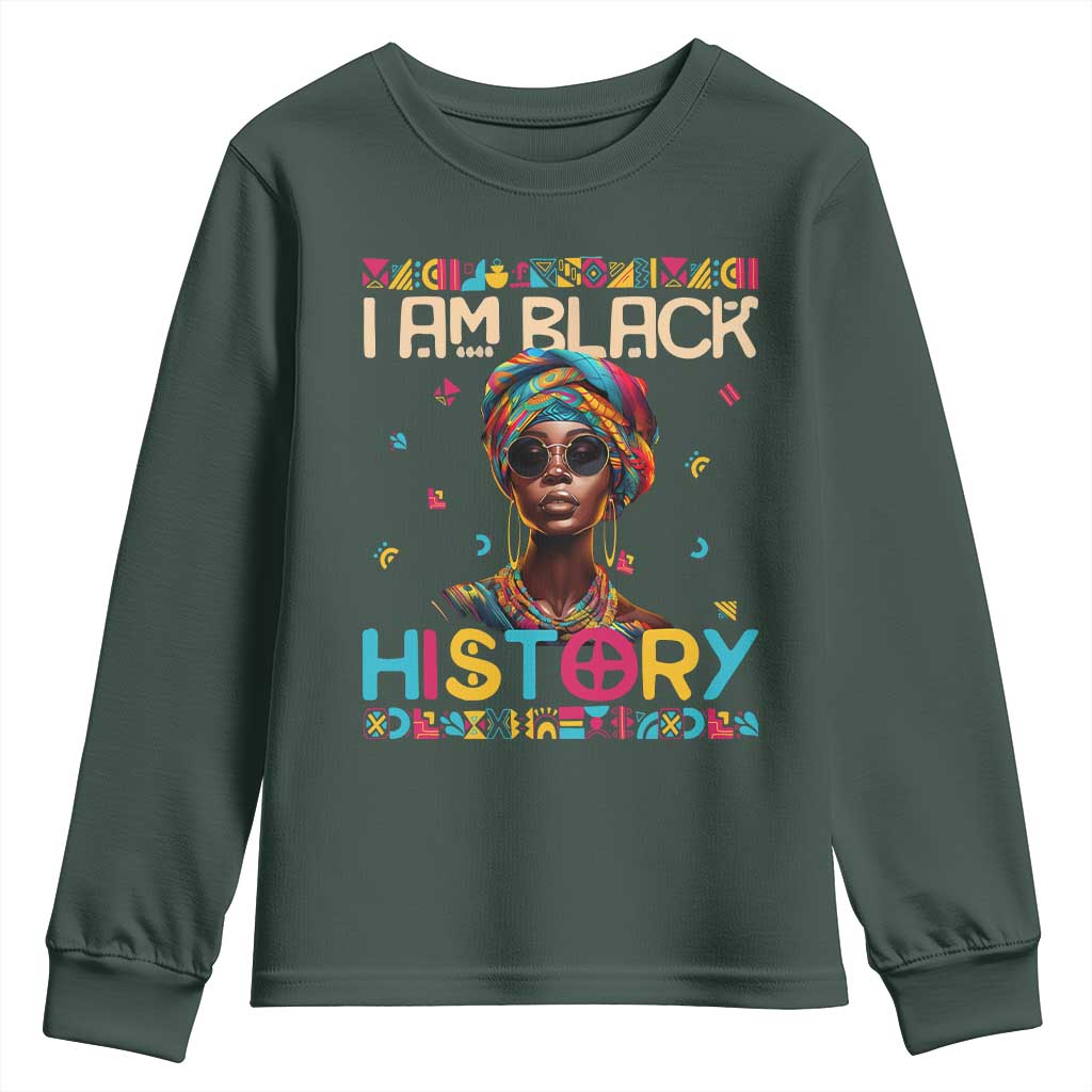 I Am Black History Youth Long Sleeve Shirt African American Women Pretty