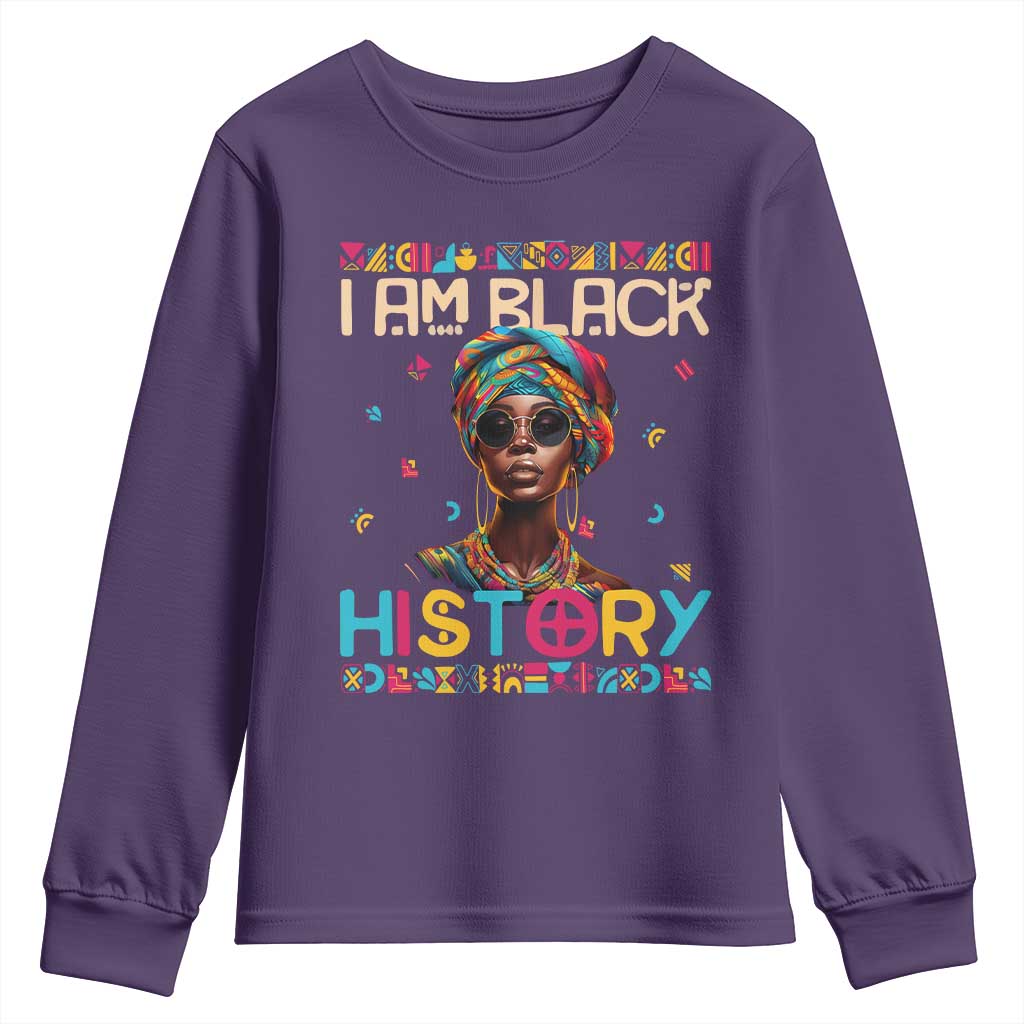 I Am Black History Youth Long Sleeve Shirt African American Women Pretty