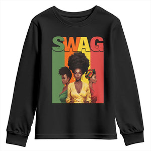Black History Month Youth Long Sleeve Shirt Swag Melanin Queen