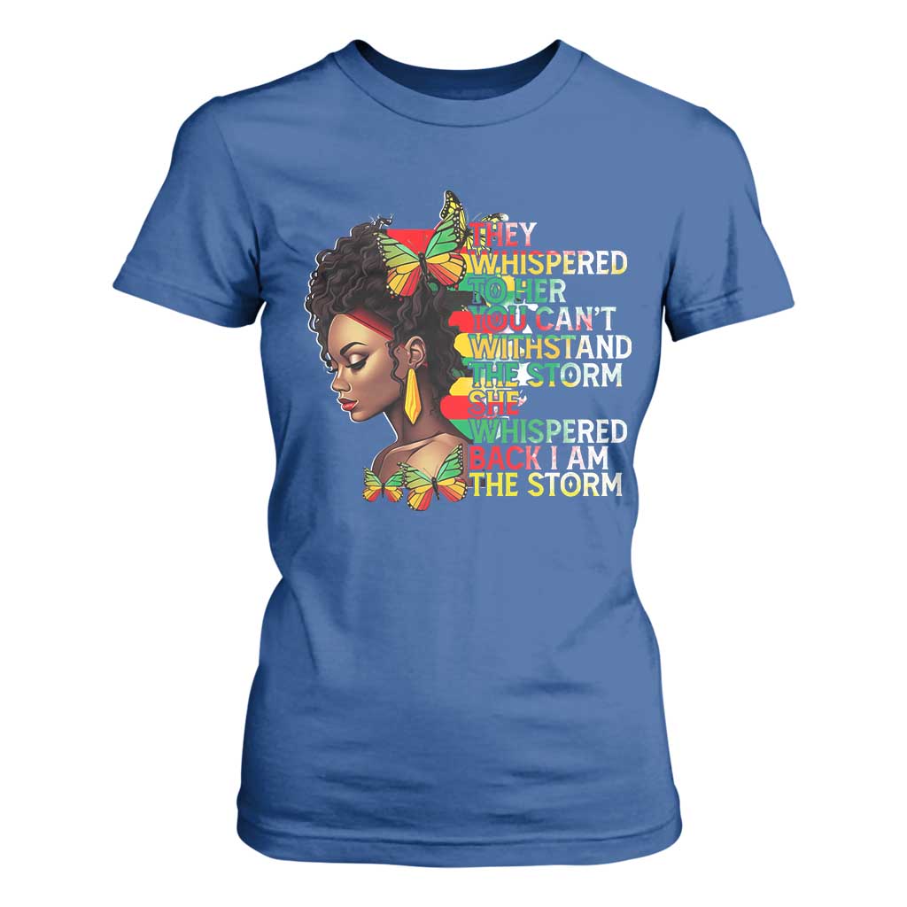 African Women Black History Month T Shirt For Women She Whispered Back I Am The Storm