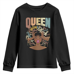 African Americans Teacher Youth Long Sleeve Shirt Educated Strong Black Queen