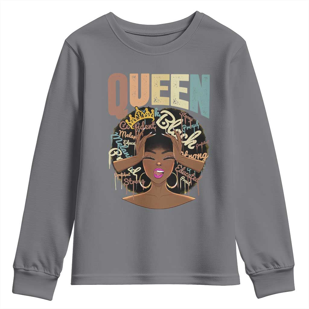African Americans Teacher Youth Long Sleeve Shirt Educated Strong Black Queen