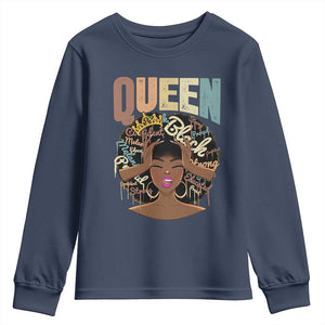 African Americans Teacher Youth Long Sleeve Shirt Educated Strong Black Queen