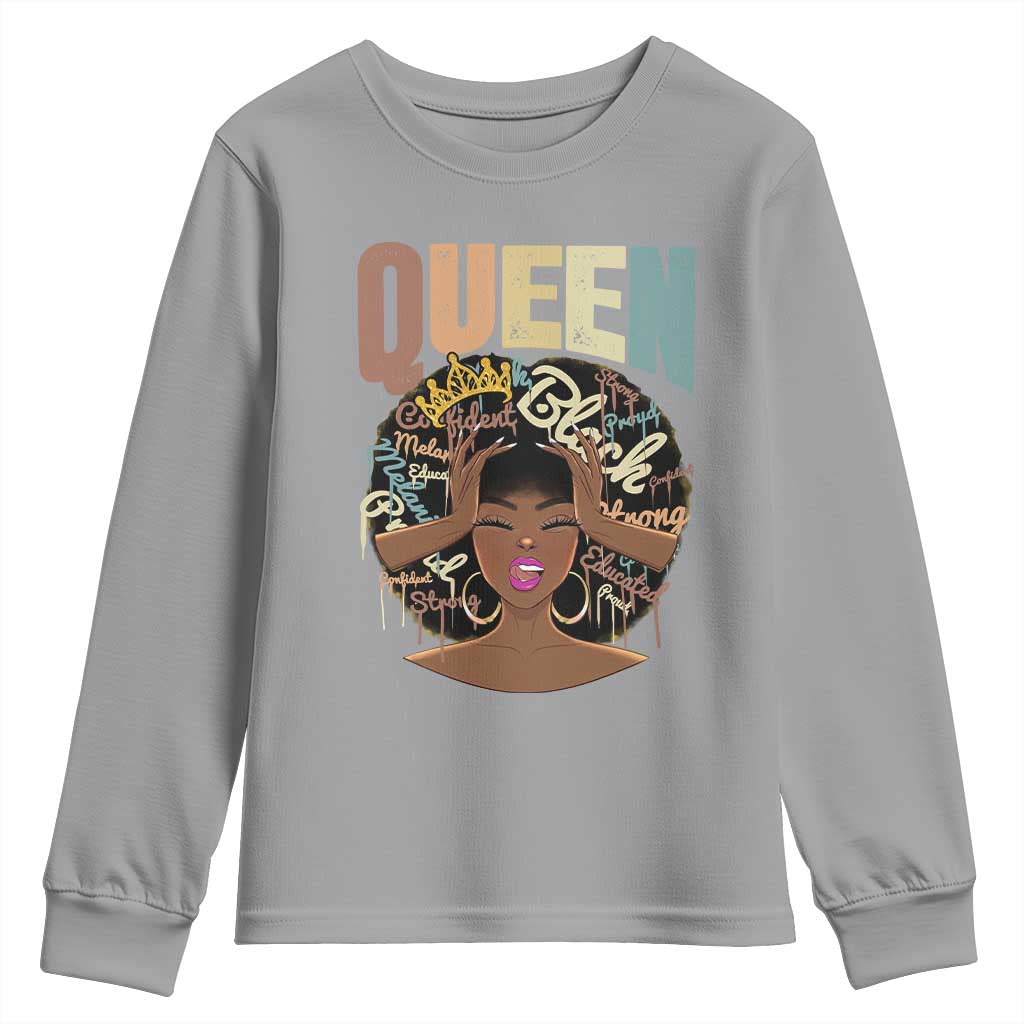 African Americans Teacher Youth Long Sleeve Shirt Educated Strong Black Queen