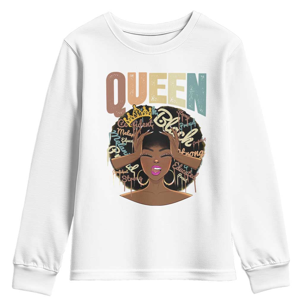 African Americans Teacher Youth Long Sleeve Shirt Educated Strong Black Queen