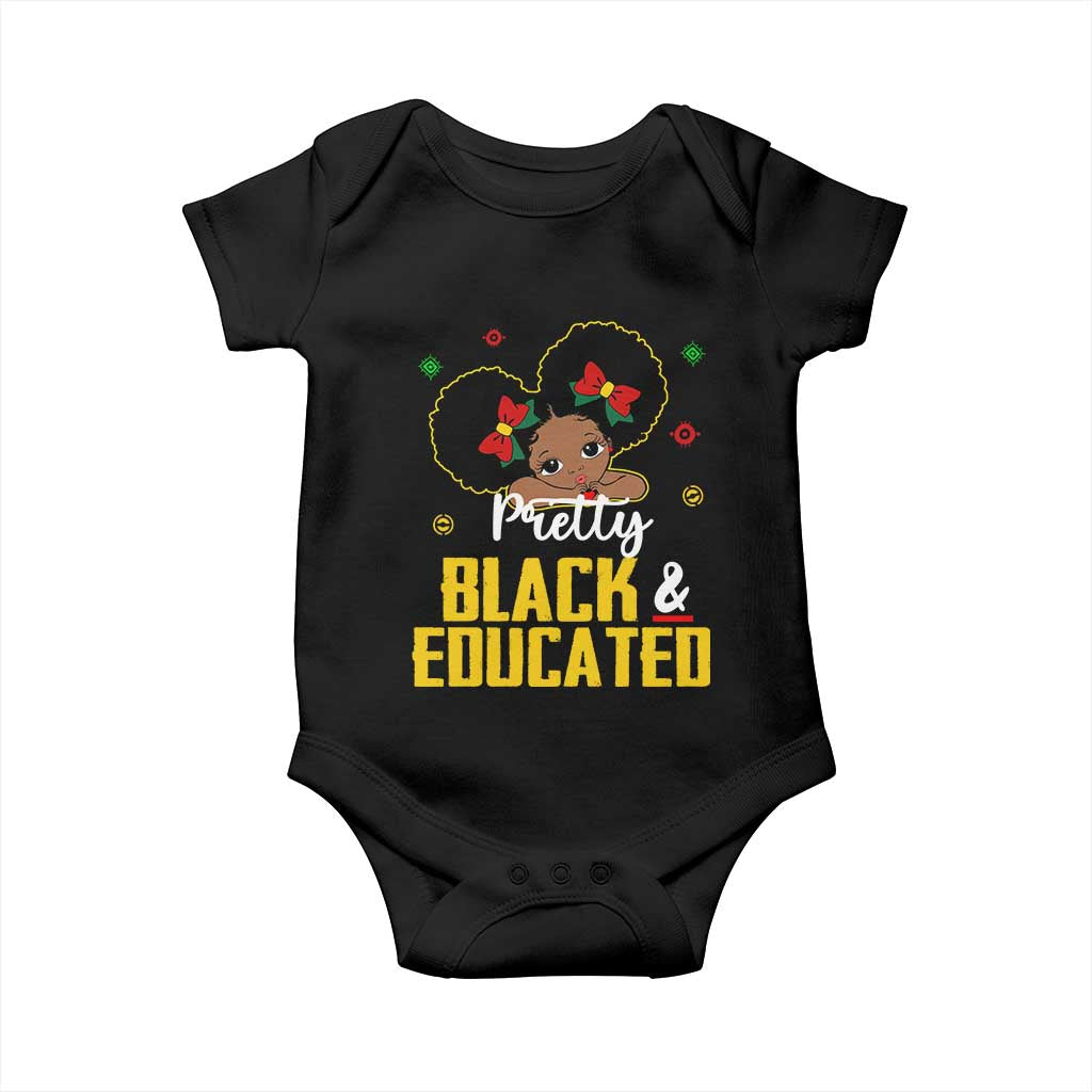 Black Pride Baby Onesie Pretty Black And Educated I Am The Strong African Queen Girl