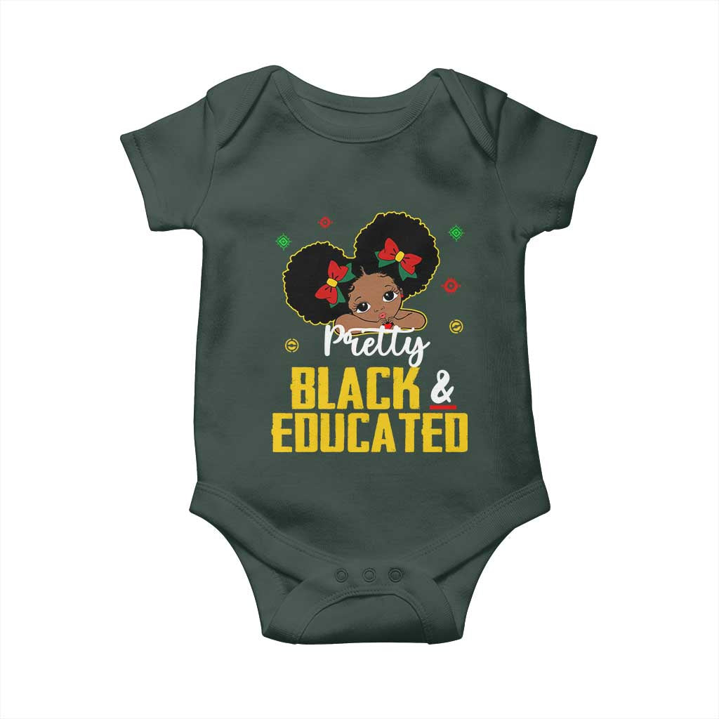 Black Pride Baby Onesie Pretty Black And Educated I Am The Strong African Queen Girl