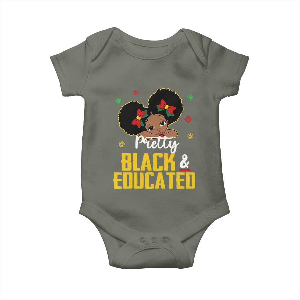 Black Pride Baby Onesie Pretty Black And Educated I Am The Strong African Queen Girl