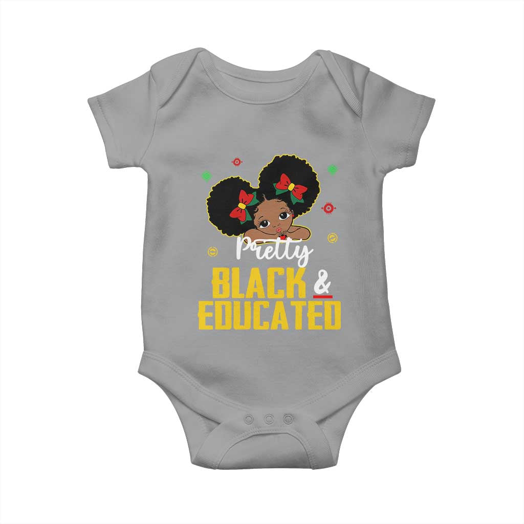 Black Pride Baby Onesie Pretty Black And Educated I Am The Strong African Queen Girl