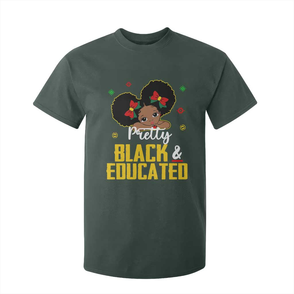 Black Pride T Shirt For Kid Pretty Black And Educated I Am The Strong African Queen Girl