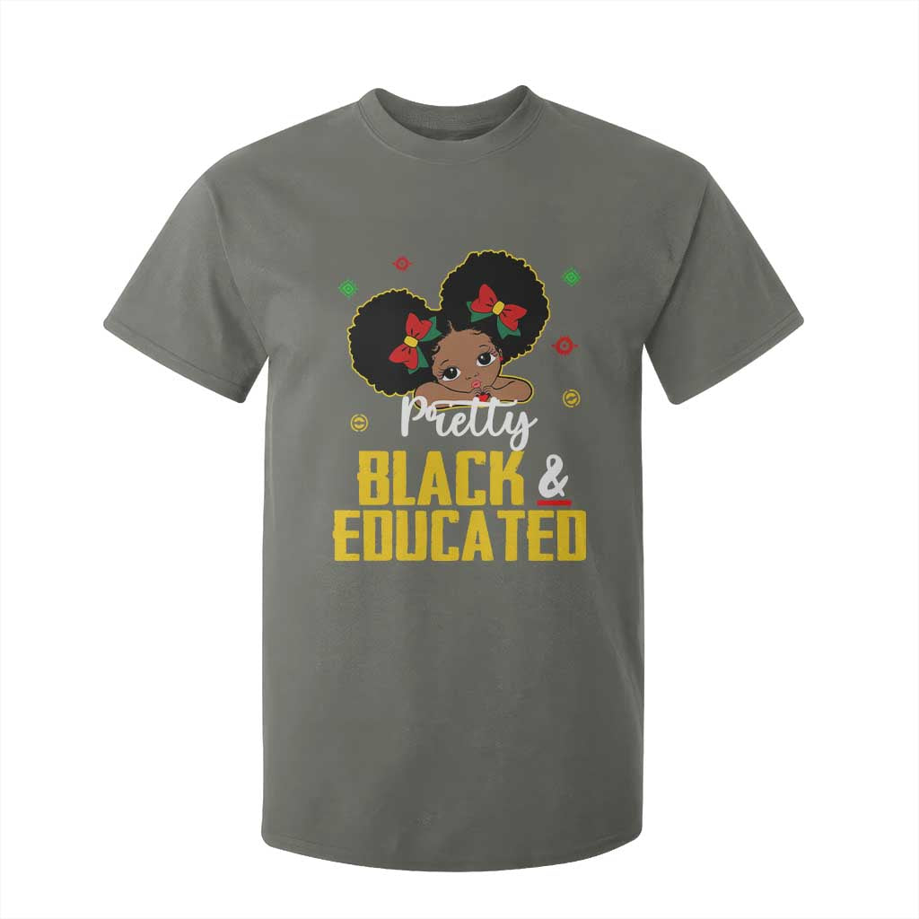 Black Pride T Shirt For Kid Pretty Black And Educated I Am The Strong African Queen Girl