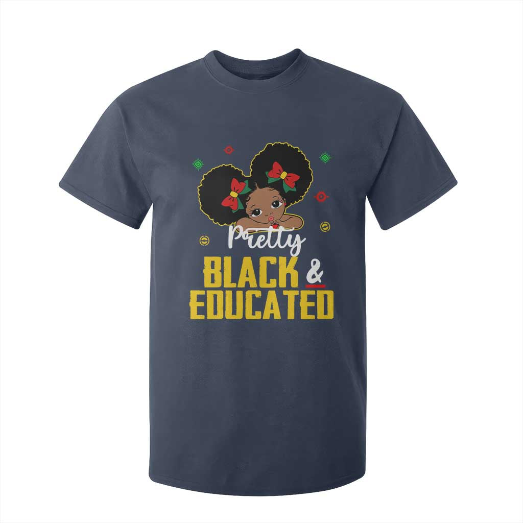 Black Pride T Shirt For Kid Pretty Black And Educated I Am The Strong African Queen Girl