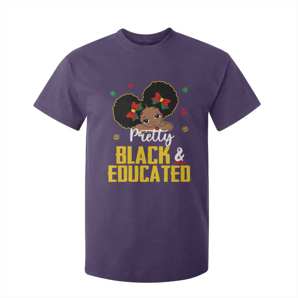Black Pride T Shirt For Kid Pretty Black And Educated I Am The Strong African Queen Girl