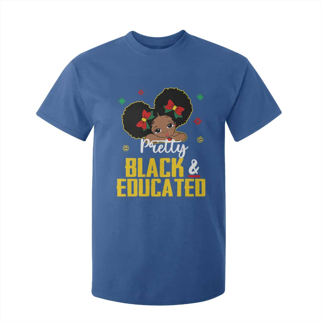 Black Pride T Shirt For Kid Pretty Black And Educated I Am The Strong African Queen Girl