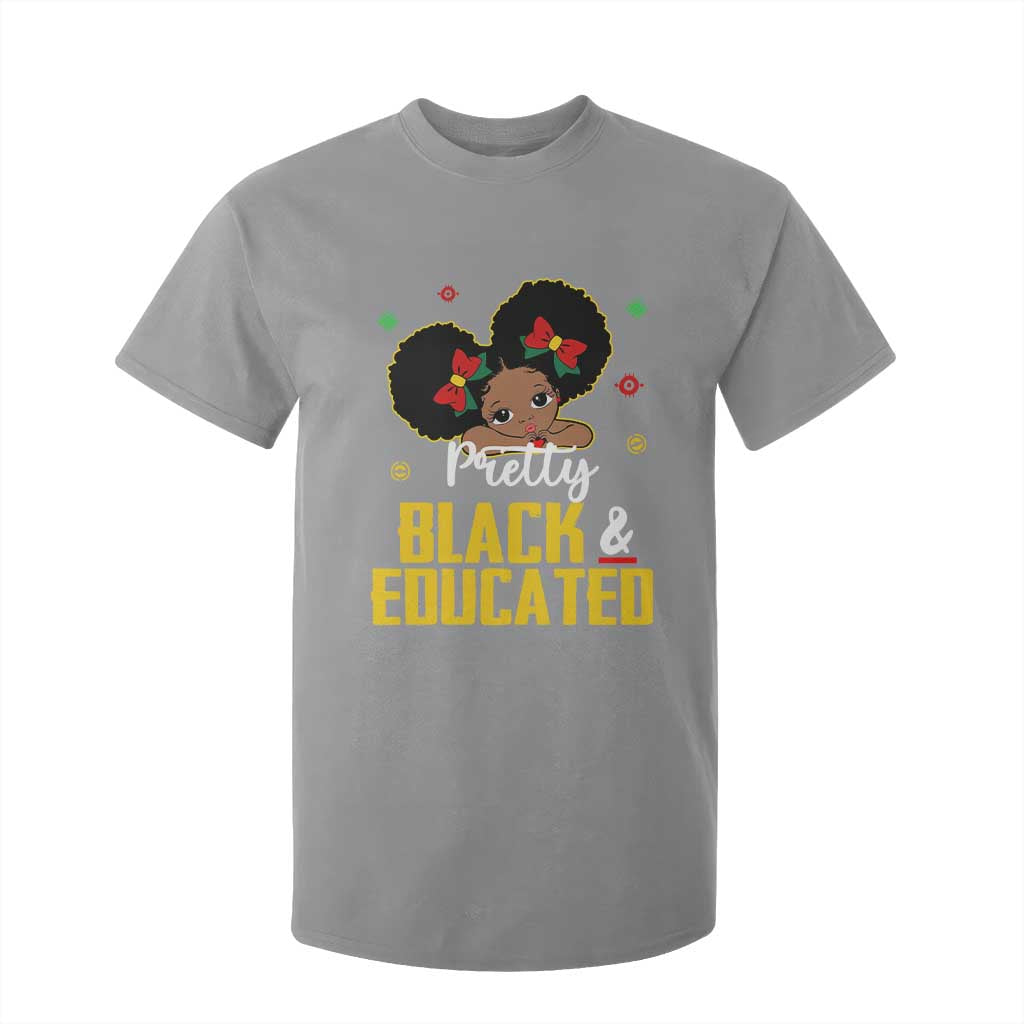 Black Pride T Shirt For Kid Pretty Black And Educated I Am The Strong African Queen Girl