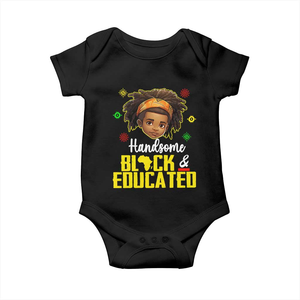 Black Pride Baby Onesie Handsome Black And Educated I Am The Strong African King Boy