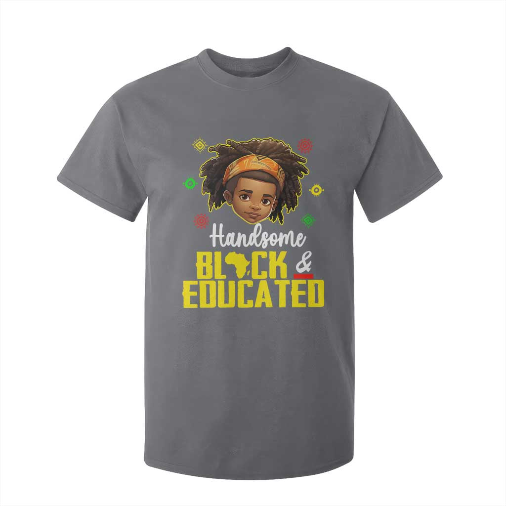 Black Pride T Shirt For Kid Handsome Black And Educated I Am The Strong African King Boy