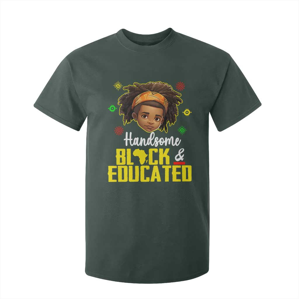 Black Pride T Shirt For Kid Handsome Black And Educated I Am The Strong African King Boy