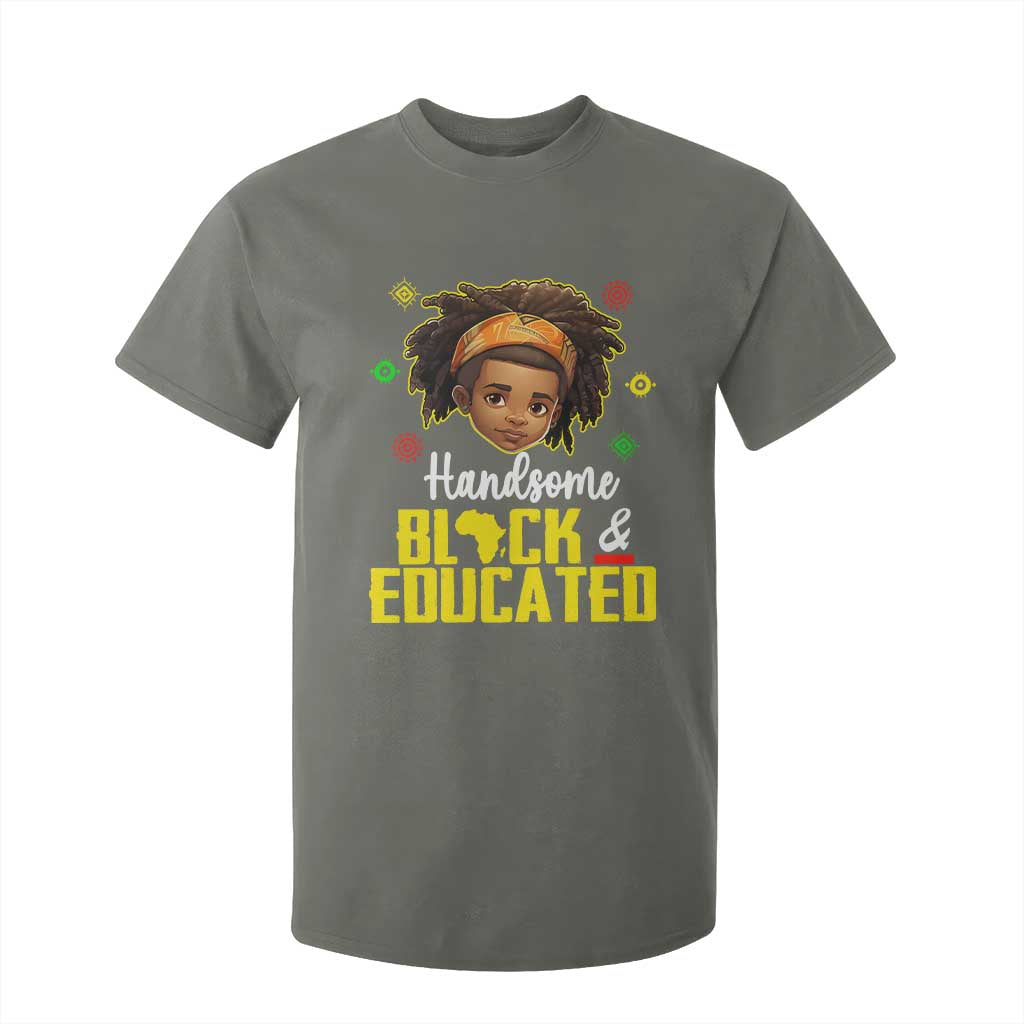 Black Pride T Shirt For Kid Handsome Black And Educated I Am The Strong African King Boy