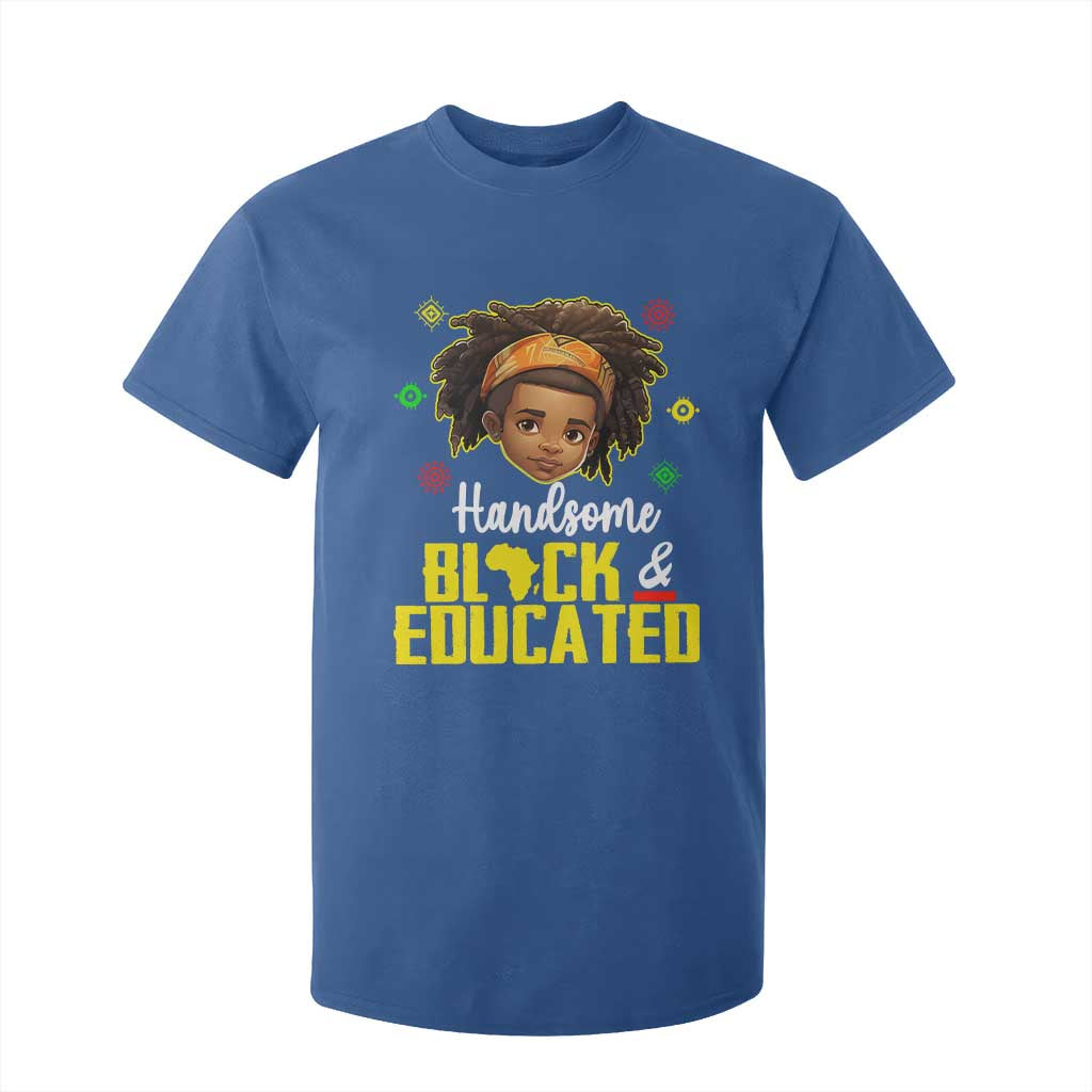 Black Pride T Shirt For Kid Handsome Black And Educated I Am The Strong African King Boy