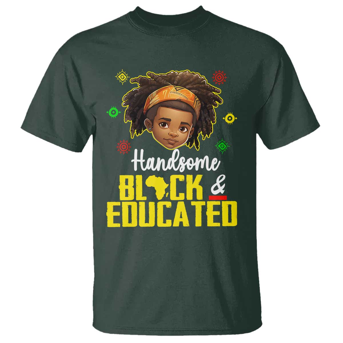 Black Pride T Shirt Handsome Black And Educated I Am The Strong African King Boy