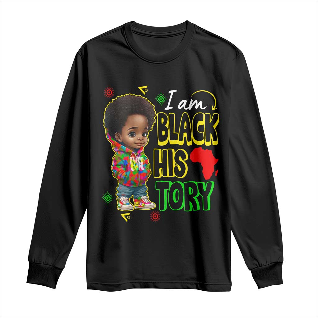 Black Boys Pride Long Sleeve Shirt Handsome Kids Boys I Am Black History Month
