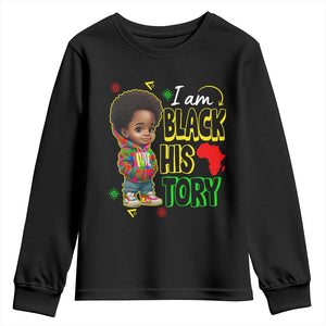 Black Boys Pride Youth Long Sleeve Shirt Handsome Kids Boys I Am Black History Month