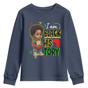 Black Boys Pride Youth Long Sleeve Shirt Handsome Kids Boys I Am Black History Month